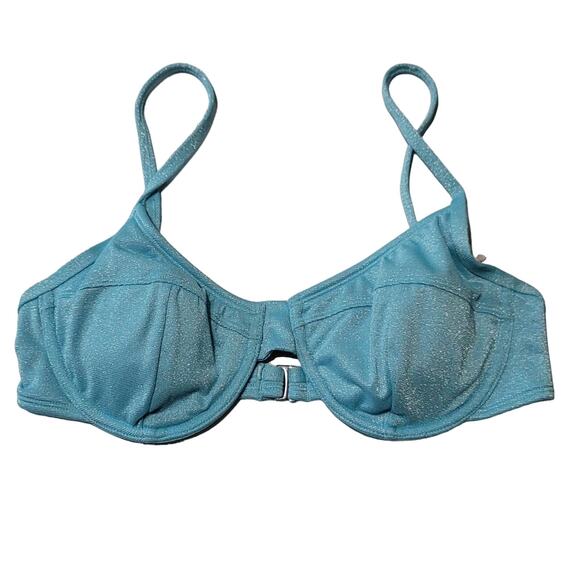 Xhilaration Blue Underwire Metallic Print Bikini Top Size M - Picture 5 of 7